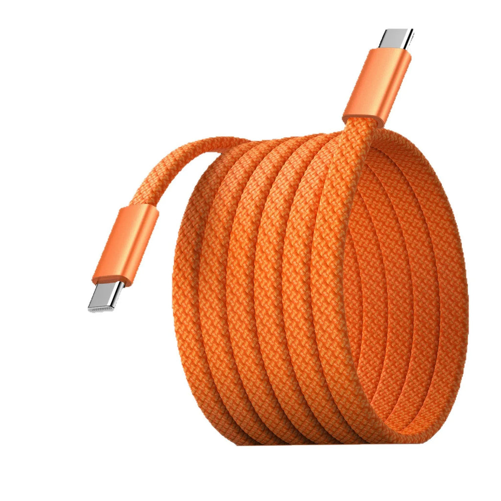 USB-C to USB-C Braided Cable 60W Fast Charging Data Sync USB-C Charging Cable Richie's Orange