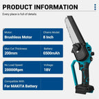 8-Inch Brushless Cordless Chainsaw for Makita 18V Battery Cordless Chainsaw Richie's