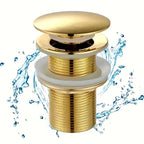 Stainless Steel Basin Drain with Pop-Up Press Stopper Basin Drain Stopper Richie's