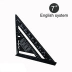 7-Inch Aluminum Triangle Ruler – Metric & Imperial Woodworking Tool Woodworking Angle Ruler Richie's black-english