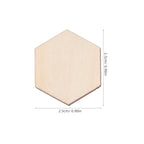 100Pcs Beech Wood Hexagon Craft Pieces for DIY Decor & Ornaments Wood Craft Shapes Richie's