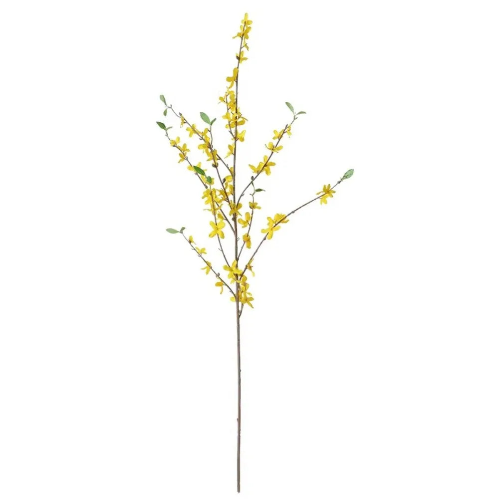 Yellow Faux Forsythia Stem 100cm – 12-Fork Artificial Flower Artificial Flower Stem Richie's Yellow
