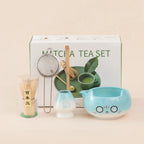 Japanese Matcha Tea Set – Ceramic Bowl & Whisk Gift Box 2/5/7pcs Matcha Tea Set Richie's 5pcs blue