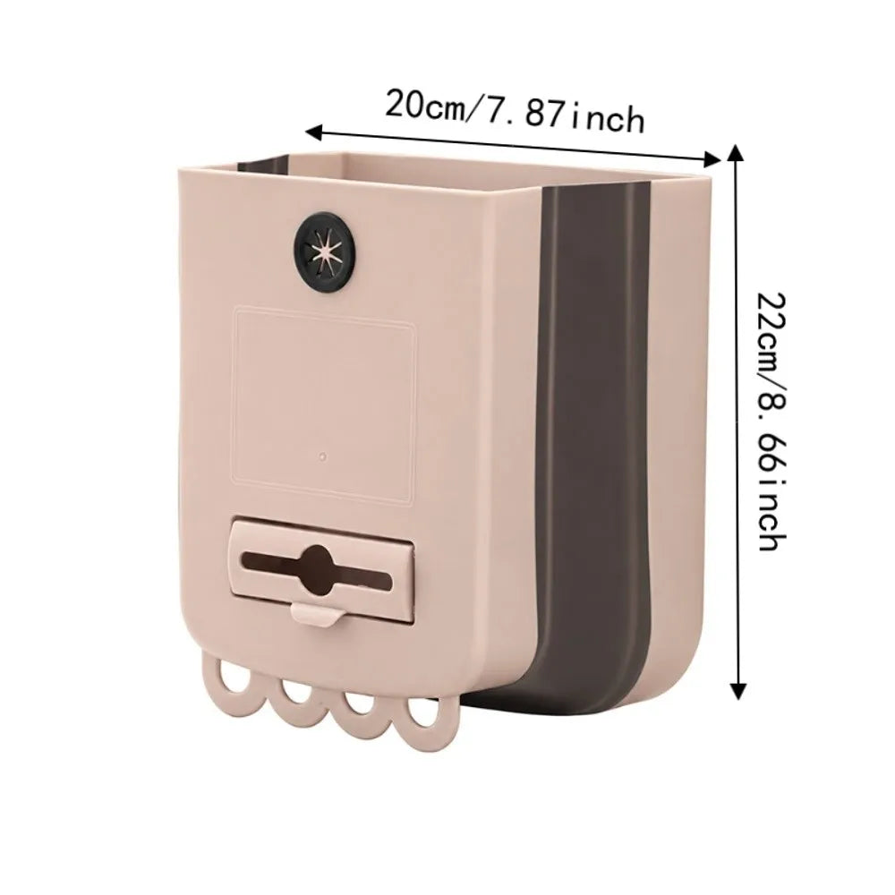 Foldable Hanging Trash Can – Collapsible Wall Mount Waste Bin Hanging Trash Can Richie's Khaki-S