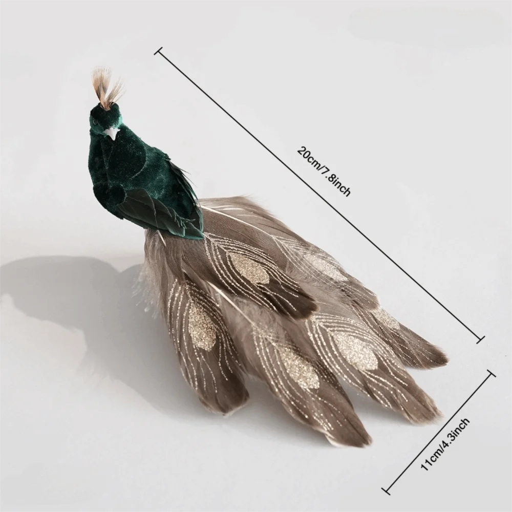 Peacock Clip-On Christmas Ornament – Feather & Fabric Decor Christmas Ornament Richie's