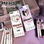 Heart Gel Pens Set 5pcs | 0.5mm Quick-Dry Retractable Black Ink Gel Pen Set Richie's