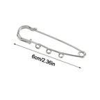 Silver Safety Brooch Pins DIY Charm Connectors Scarf Buckle Brooch Pin Richie's 6CM-With 3Rings