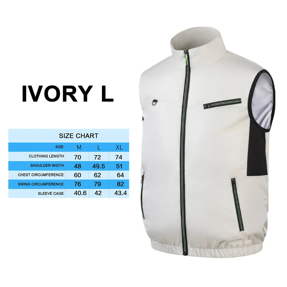 APWIKOGER Cooling Fan Vest – USB Wearable Vest for Summer Outdoor Cooling Fan Vest Richie's Ivory L without fan