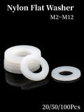 White Nylon Flat Washers M2–M12 Plastic Insulating Spacer Gaskets Nylon Flat Washers Richie's 20pcs M2x5x1