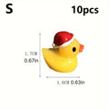 10pcs Miniature Christmas Duck Figurines with Santa Hats Christmas Figurines Richie's yellow S 10pcs