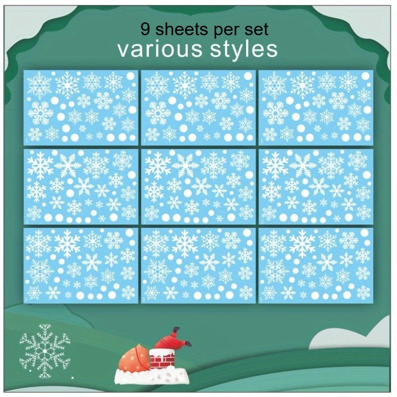 9-Sheet Reusable Christmas Window Clings – Holiday Static Stickers Holiday Window Clings Richie's 9 sheets