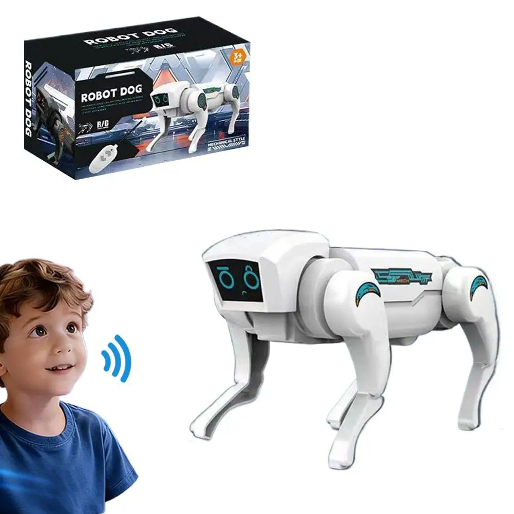 Robot Dog Toy – RC Interactive STEM Pet with LED Eyes for Kids RC Robot Dog Toy Richie's White Voice control