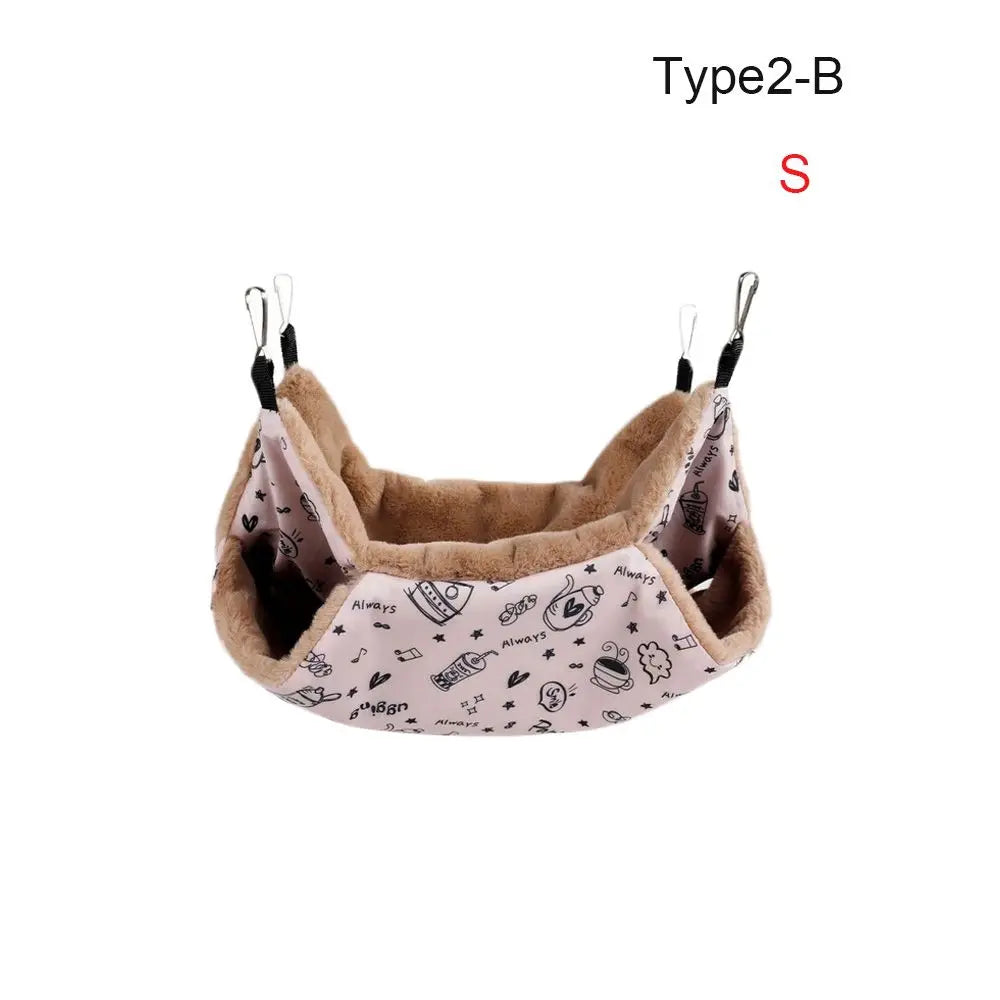 Double-Layer Plush Hammock Nest for Hamsters & Small Pets Small Pet Hammock Richie's Type2-B S