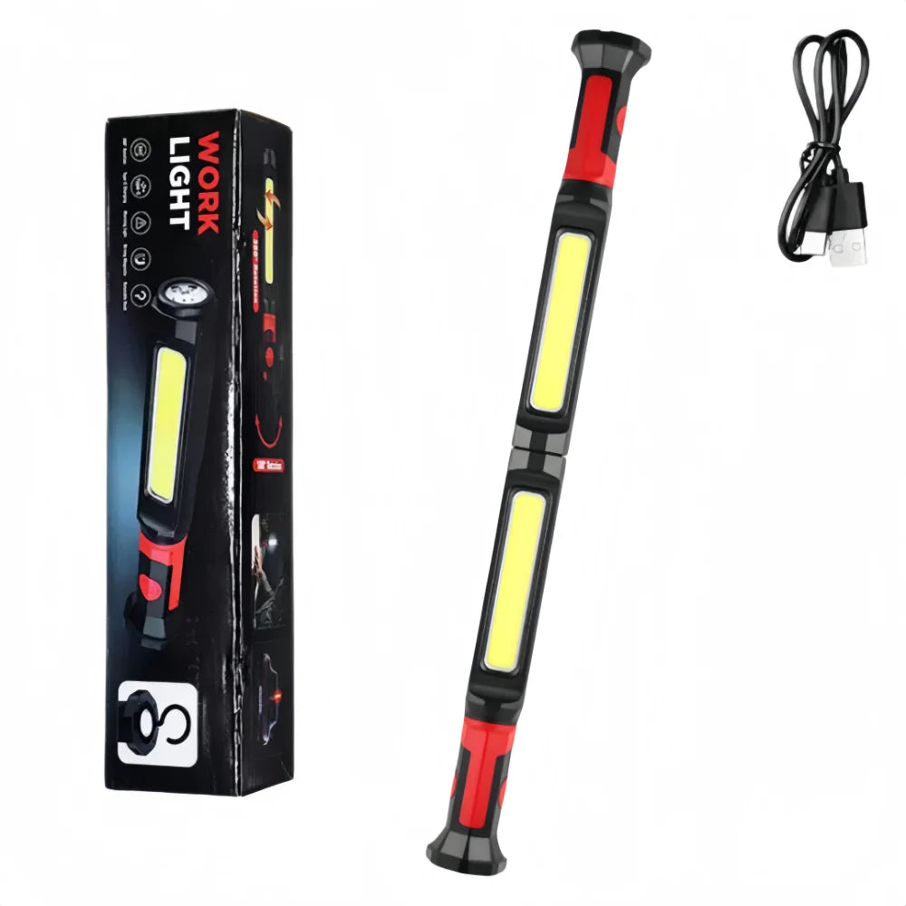 Magnetic Rechargeable COB LED Work Light – IPX4 Waterproof LED Work Light Richie's Double Headed-Red