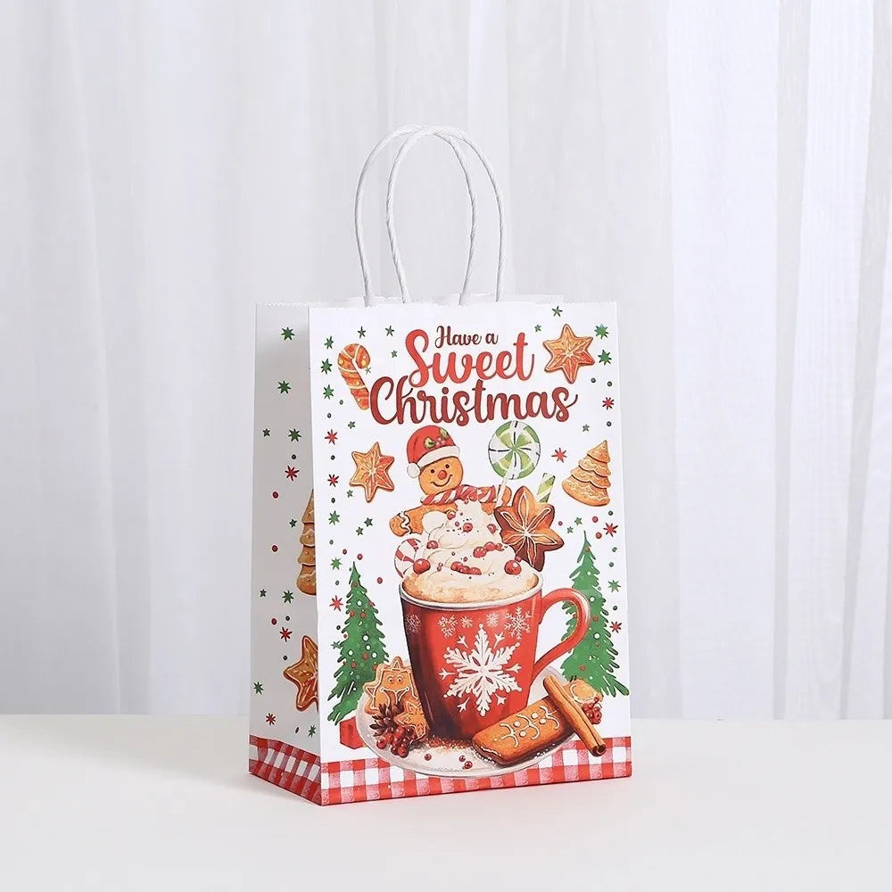 12pcs Kraft Paper Christmas Gift Bags – Gingerbread Man Design Christmas Gift Bags Richie's