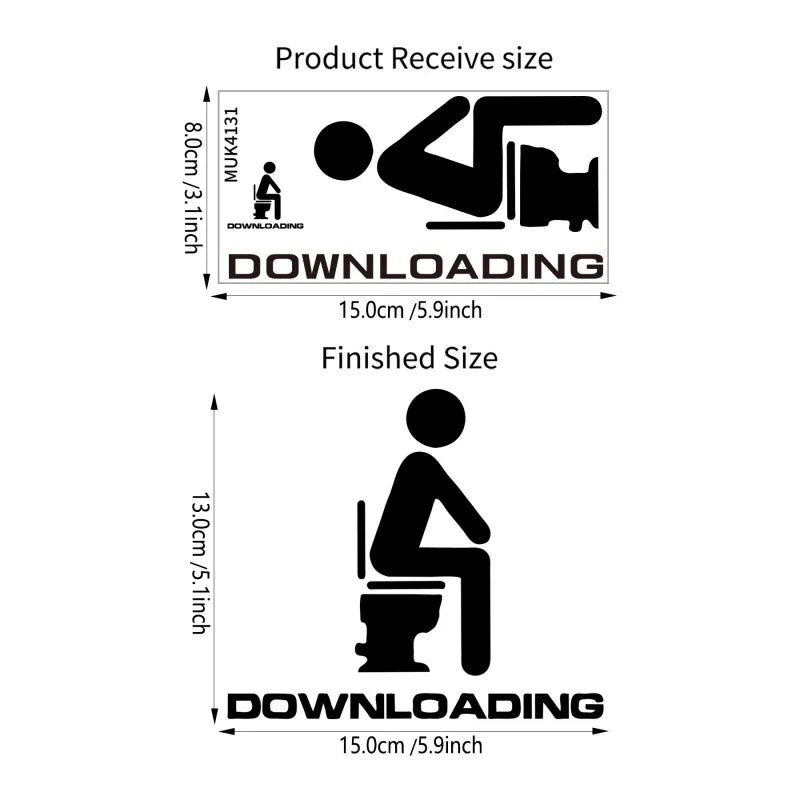 Removable English Toilet Wall Sticker – Funny Bathroom Decal Bathroom Wall Sticker Richie's Night light 1pc