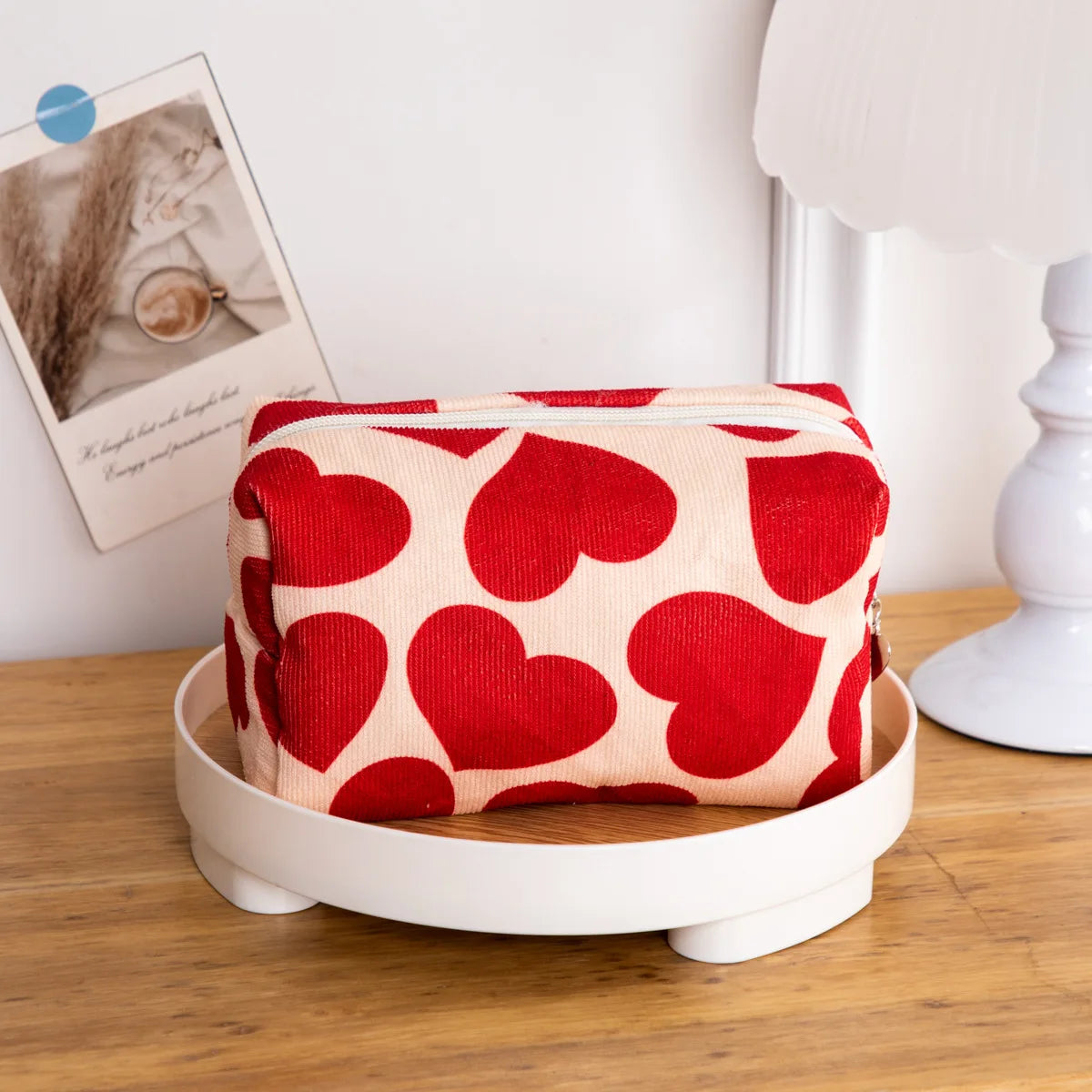 Red Heart Women's Cosmetic Bag – Travel Makeup Organizer Cosmetic Makeup Bag Richie's
