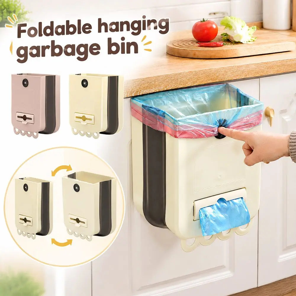 Foldable Hanging Trash Can – Collapsible Wall Mount Waste Bin Hanging Trash Can Richie's