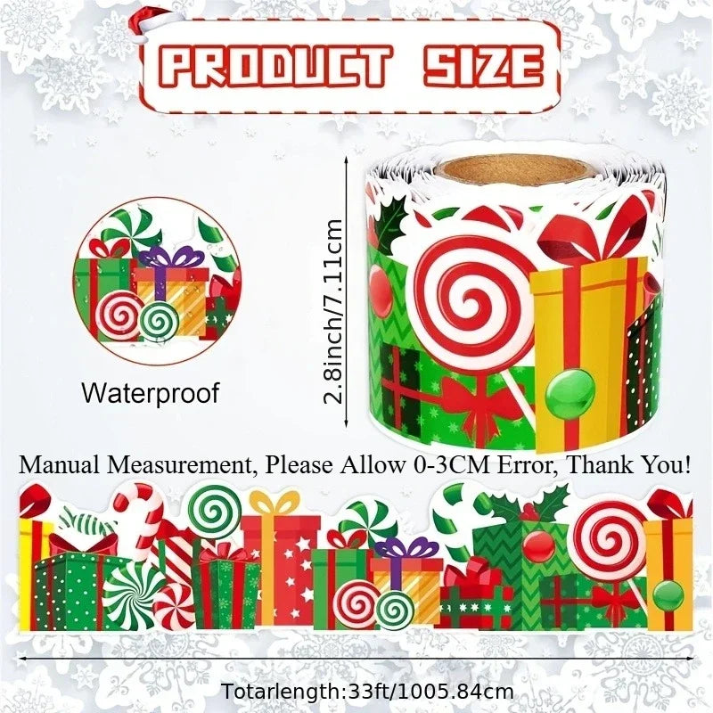Christmas Lace Trim Sticker | Lollipop Gift Box Edge Wrap Decor Decorative Craft Sticker Richie's