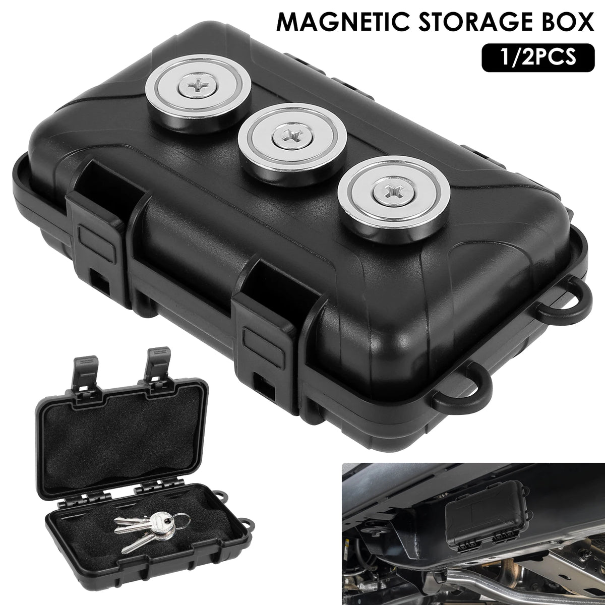 Magnetic Key Holder Box – Waterproof Under Car Spare Key Safe Magnetic Key Box Richie's