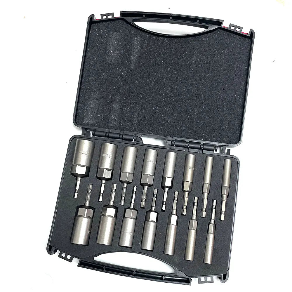 15Pcs Impact Socket Adapter Set 5.5–19mm Hex Drill Bit Kit Impact Socket Set Richie's 15Pcs