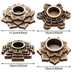 Lotus Wooden Crystal Ball Base | Meditation Decor Stand Crystal Display Stand Richie's