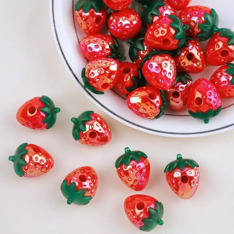 Strawberry Acrylic Spacer Beads – Kids DIY Jewelry Making Craft Jewelry Beads Richie's