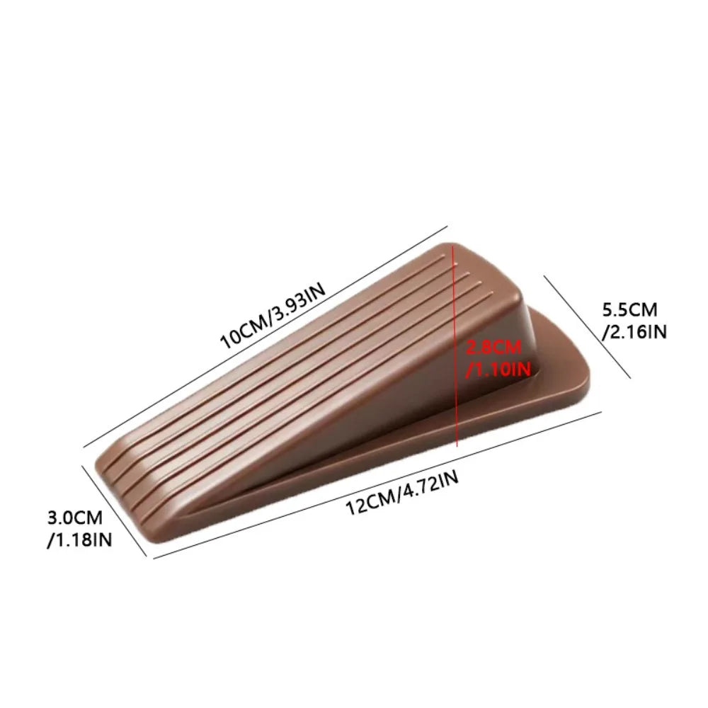 PVC Door Stopper Wedge Non-Slip Anti-Slam Punch-Free Holder Door Stopper Wedge Richie's Brown