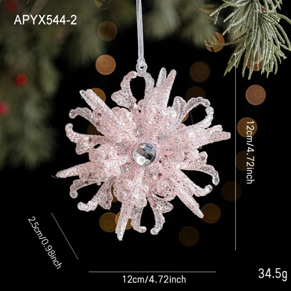 Glitter Pink Christmas Ornaments – Angel, Snowflake & Bell Christmas Ornament Richie's B