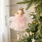Plush Christmas Angel Ornament – Fluffy Wings Hanging Pendant Christmas Ornament Richie's Style-4