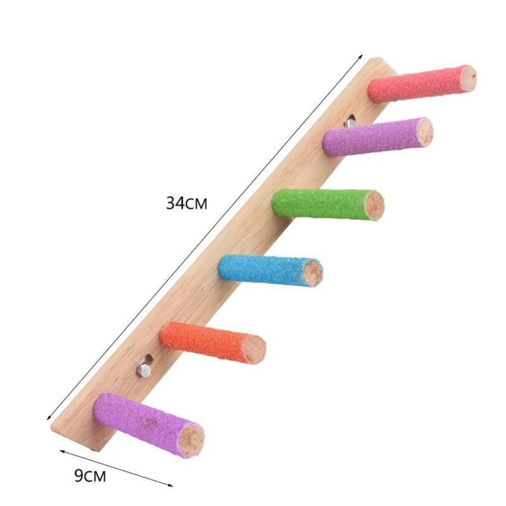 Wooden Bird Ladder Toy – 4/6/8 Rung Parrot Climbing Perch Bird Climbing Toy Richie's 6 Step