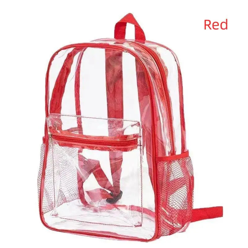 Clear PVC Stadium Backpack – Waterproof & Venue Approved Clear PVC Backpack Richie's Red