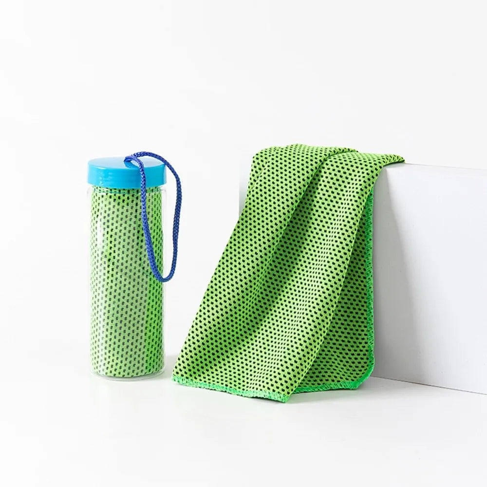 Cooling Sports Towel with Storage Bottle – Quick Dry Mesh Cooling Sports Towel Richie's Green