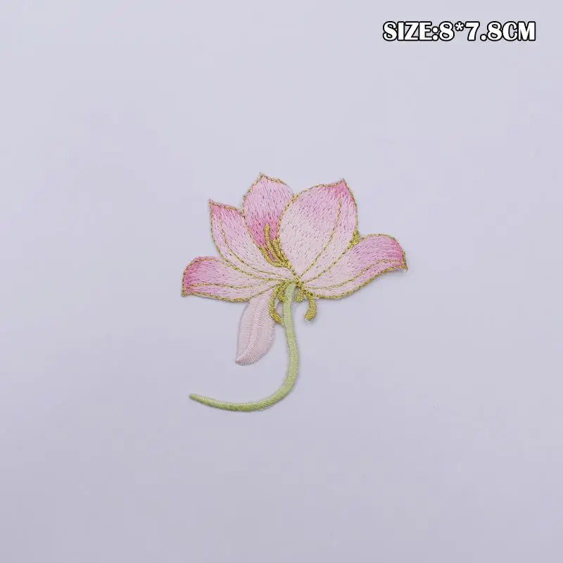 Embroidered Flower Applique Iron-On Patch for Clothes & DIY Embroidered Applique Patch Richie's A