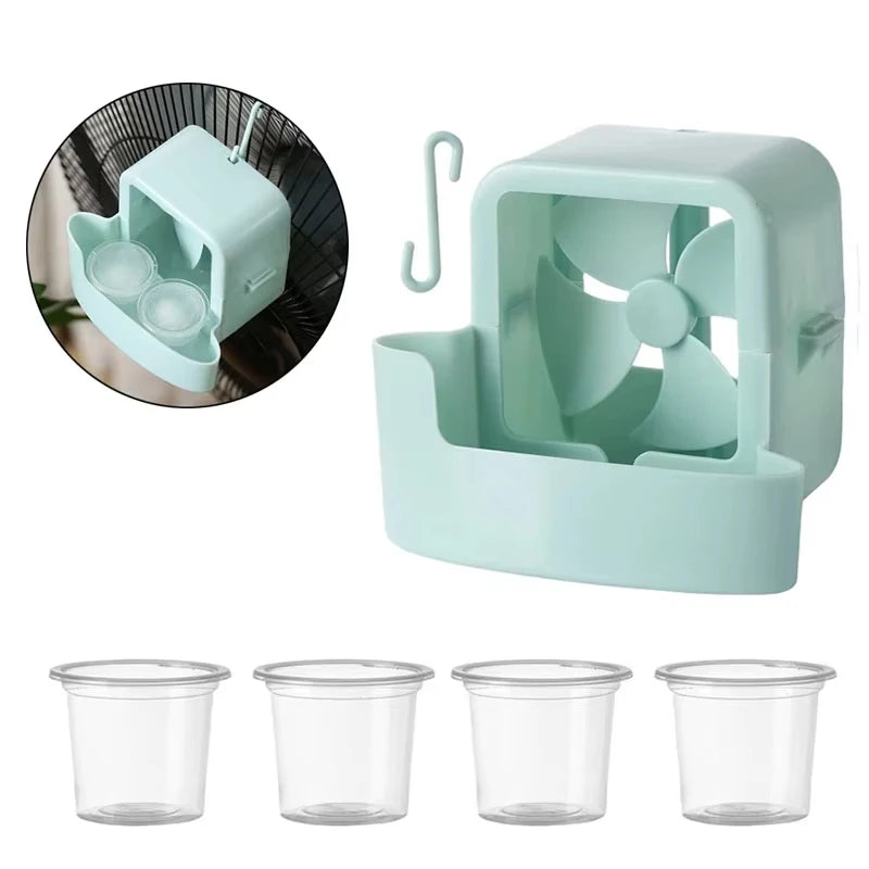 Hanging Fan Cooling Storage Box with 4 Cups – Plastic Fan Storage Accessory Richie's