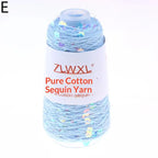 Sequin Cotton Yarn 50g Ball – Glitter Knitting Thread for DIY Craft Yarn Richie's E