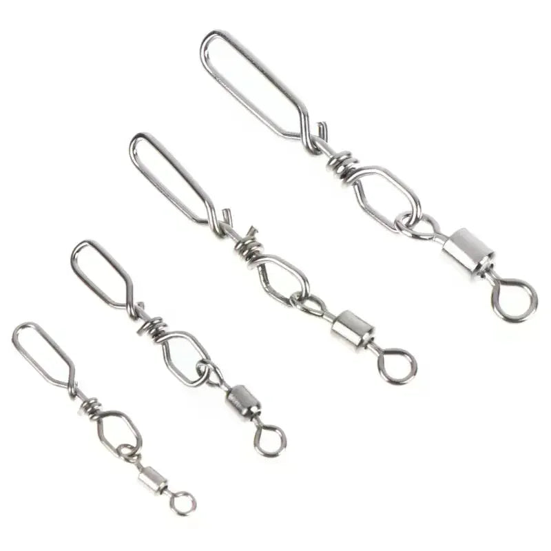 10Pcs Stainless Steel Fishing Quick Snap Speed Swivel & Guide Rings Fishing Swivel Snap Richie's