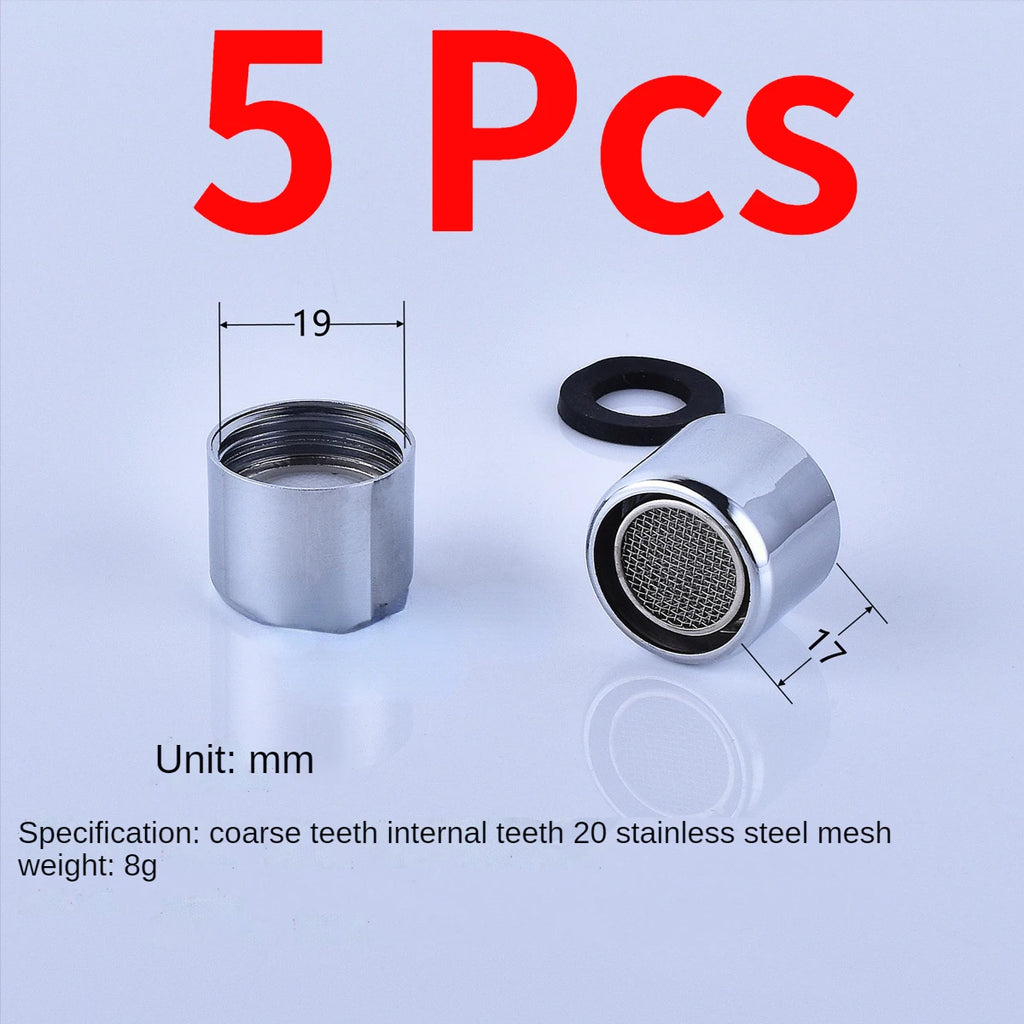 5-Pack Brass Water Saving Faucet Aerator Bubbler Splash Guard Faucet Aerator Richie's 20 MM coarse teeth