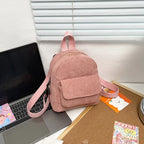 Women's Mini Corduroy Backpack – Casual Small Travel Bag Mini Backpack Richie's Pink China Mainland