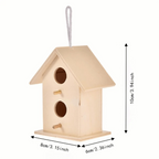 Wooden Birdhouse Dual Entrance Holes Garden Décor Nesting Box Decorative Birdhouse Richie's