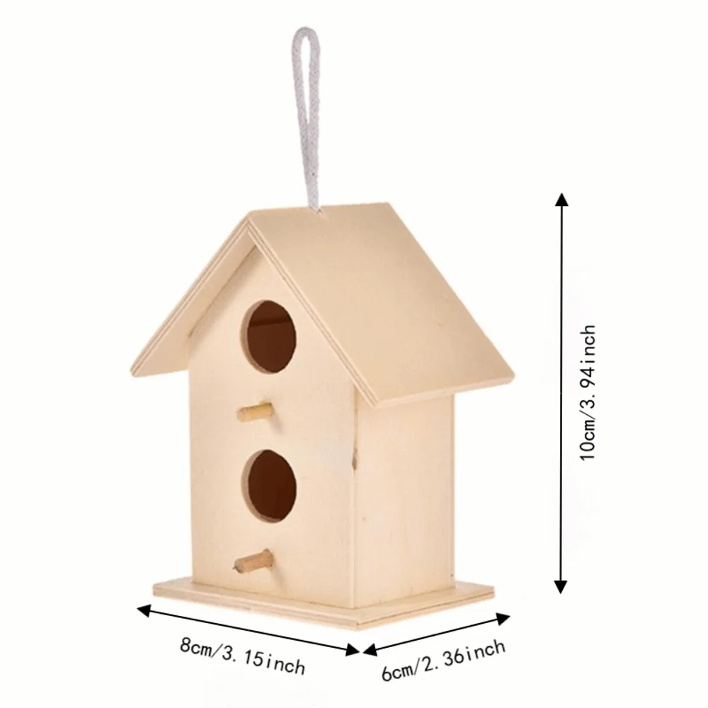 Wooden Birdhouse Dual Entrance Holes Garden Décor Nesting Box Decorative Birdhouse Richie's