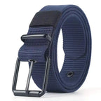 Unisex Canvas Pin Buckle Belt – Outdoor Sports Eyelet Belt Canvas Belt Richie's Blue