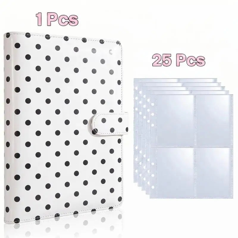 A5 Kpop Photocard Binder Album – 25 Pages, 4-Grid Pockets Photocard Binder Album Richie's White
