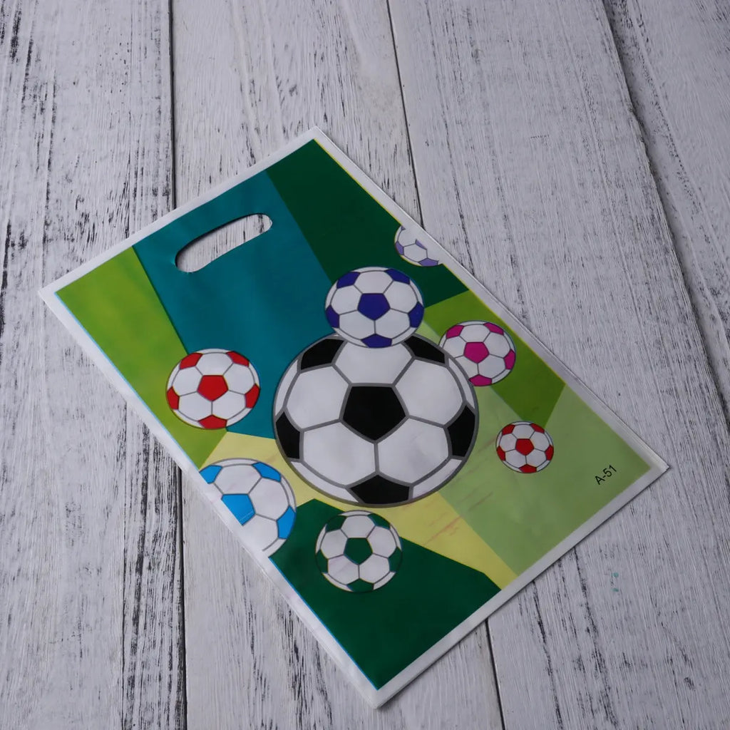 6 Soccer Theme Party Favor Gift Bags – Waterproof PE Paper Party Favor Bags Richie's
