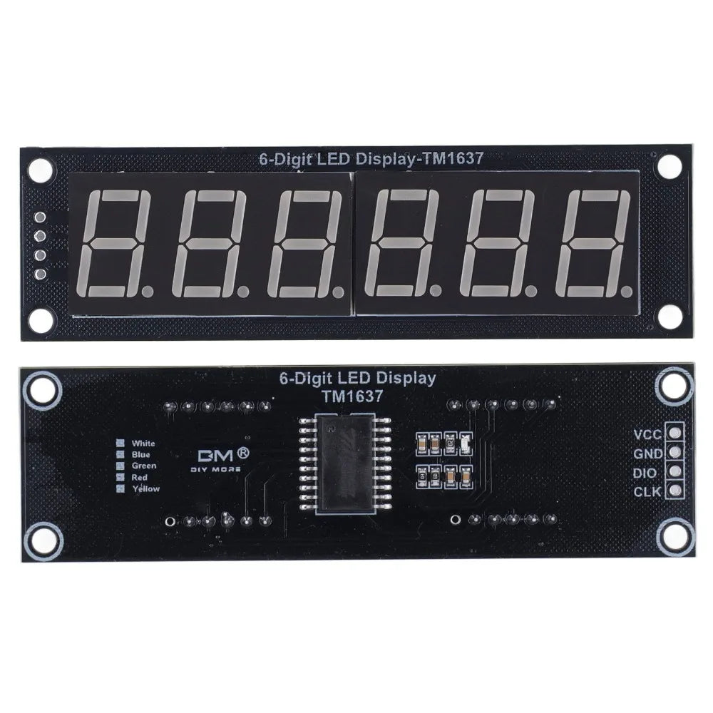 6-Digit 7-Segment Green LED Display Module TM1637 Driver IC LED Display Module Richie's
