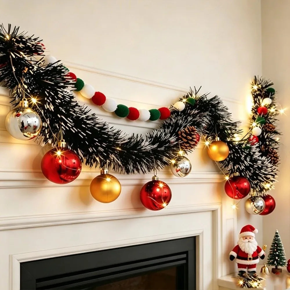 DIY Felt Christmas Tree Garland Pom Pom Pull Flag Banner Christmas Garland Richie's