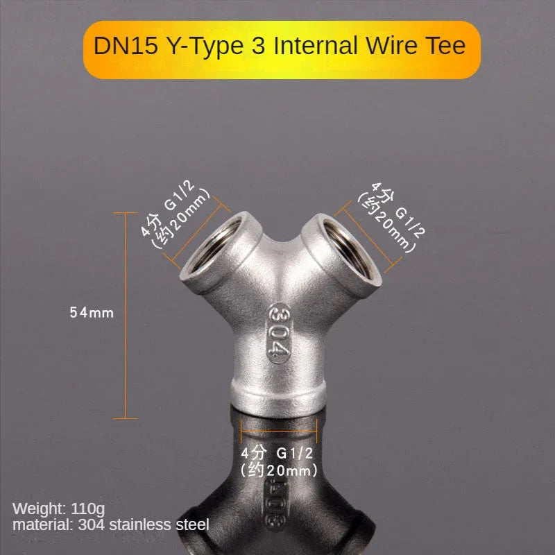 1/2" 304 Stainless Steel Pipe Fittings – Tee, Elbow & Connector Pipe Fitting Richie's Y Tee 1/2"