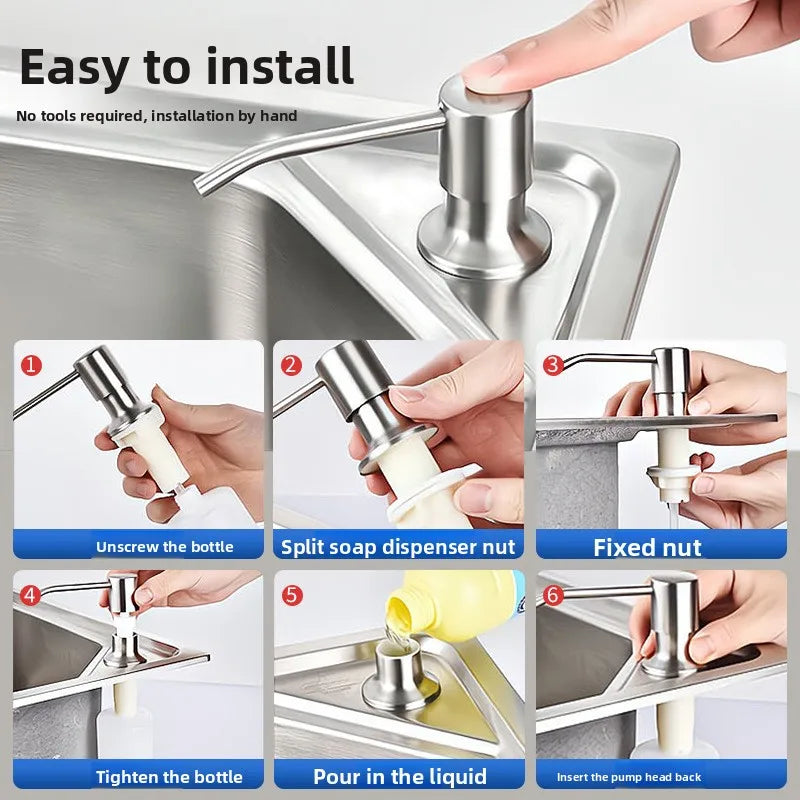 Kitchen Sink Soap Dispenser with Extension Tube Press Pump Soap Dispenser Richie's