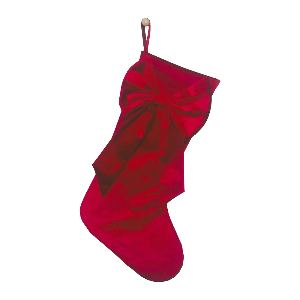 Bowknot Christmas Stocking Large Capacity Gift Bag | Multicolor Christmas Stocking Richie's Red 14x16cm
