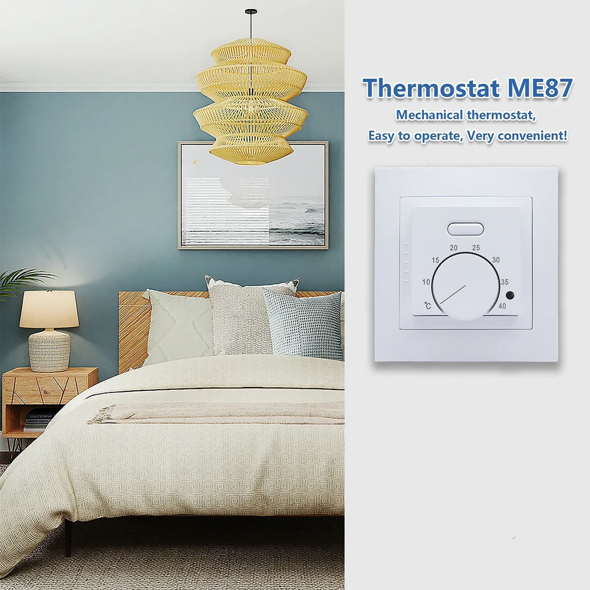 ME87 Manual Electric Floor Heating Thermostat Controller Floor Heating Thermostat Richie's